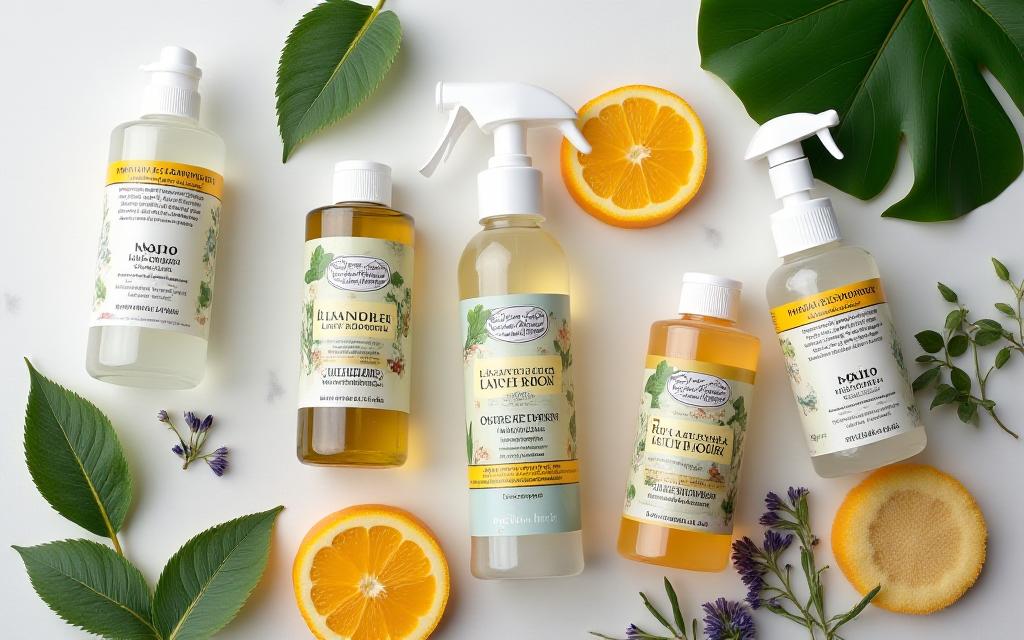 Assortimento di prodotti di pulizia ecologici